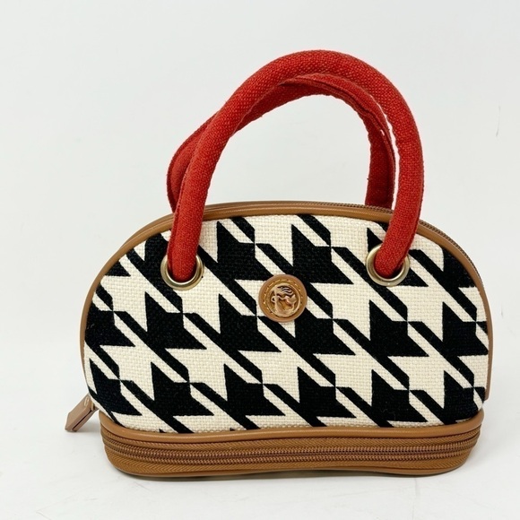 Spartina 449 Handbags - SPARTINA 449 Women’s Cosmetic Bag Purse Mini Purse Houndstooth Leather